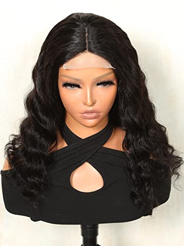 LINLINCD-Menschliche Spitzenperücken 13 * 4 * 1 Spitze Front Medium Loose Deep Wave Echthaarperücke für schwarze Frauen (150Dichte 13 * 5 * 1,16 Zoll) von LINLINCD