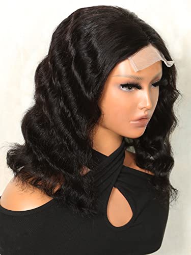 LINLINCD-Menschliche Spitzenperücken 13 * 4 * 1 Spitze Front lose tiefe Echthaarperücke für schwarze Frauen (200Dichte 4 * 1,12 Zoll) von LINLINCD
