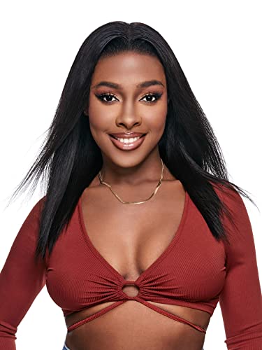 LINLINCD-Menschliche Spitzenperücken 13 * 4 Spitze Front Gerade Echthaarperücke für schwarze Frauen (150Dichte 13 * 4 Schwarz,10 Zoll) von LINLINCD