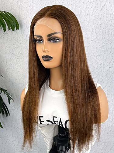 LINLINCD-Menschliche Spitzenperücken 13 * 4 Spitze Front Hüpfende gerade Echthaarperücke für schwarze Frauen (180Dichte 13 * 4,18 Zoll) von LINLINCD