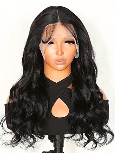 LINLINCD-Menschliche Spitzenperücken 13 * 4 Spitze Front Lockige Echthaarperücke für schwarze Frauen (150Dichte 5 * 5,18 Zoll) von LINLINCD