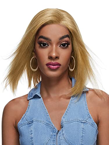 LINLINCD-Menschliche Spitzenperücken 4 * 4 Spitze Front Gerade Echthaarperücke für schwarze Frauen (200Dichte 4 * 4,10 Zoll) von LINLINCD