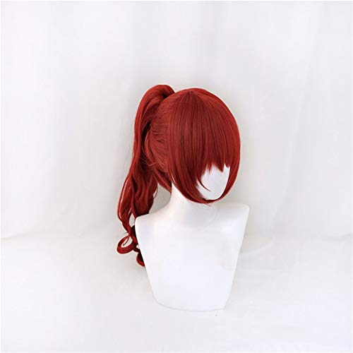 LINLINCD-Persona5 Die Royal P5R Cosplay Perücken Yoshizawa Kasumi Rotwein Clip Pferdeschwänze Synthetisches Haar Perücke Halloween Haar + Perücke Cap von LINLINCD