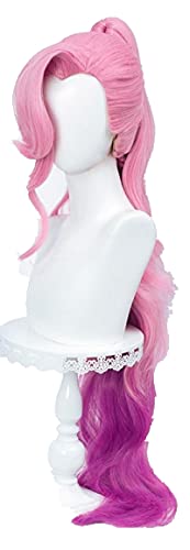 LINLINCD-Seraphin Cosplay. LOL KDA Cosplay Girls 100cm Weihnachten Rosa Purple Perücke Cosplay Anime Cosplay Perücken Hitzebeständige synthetische Perücken von LINLINCD