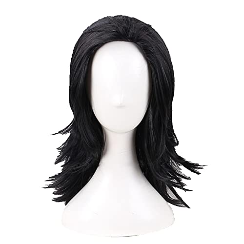 LINLINCD-Thor Loki Cosplay Perücke Unendlichkeitskrieg Schwarz Synthetisches Haar Halloween Rollenspiel for Unisex Erwachsene Karneval Party Perücken+Perücke Kappe von LINLINCD