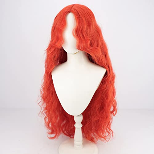 LINLINCD-Wig Anime Cosplay Anime-Perücke Elden Ring Cosplay Malenia Blade of Miquella Perücke orangefarbene lange lockige Perücke Kostümparty Anime-Show Cosplay-Eve von LINLINCD
