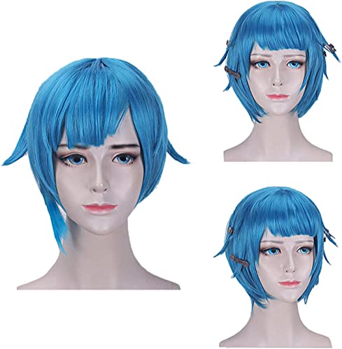 LINLINCD-Wig Anime Cosplay Arcane Jinx Cosplay Wigs Game Arcane Jinx Cosplay Blue Heat Resistant Synthetic Hair Jinx Juvenile and Junior Woman Hair Wig OneSize onlywigB (Size:OnlywigA) von LINLINCD