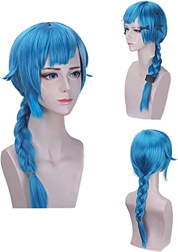 LINLINCD-Wig Anime Cosplay Arcane Jinx Cosplay Wigs Game Arcane Jinx Cosplay Blue Heat Resistant Synthetic Hair Jinx Juvenile and Junior Woman Hair Wig OneSize onlywigB (Size:OnlywigC) von LINLINCD