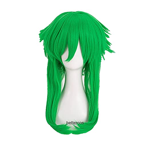 LINLINCD-Wig Anime Cosplay Vocaloid Megpoid Gumi Cosplay Perücke Anti-Alice Gras Grün Hitzebeständige Synthetische Haarperücke+Perücke Kappe von LINLINCD