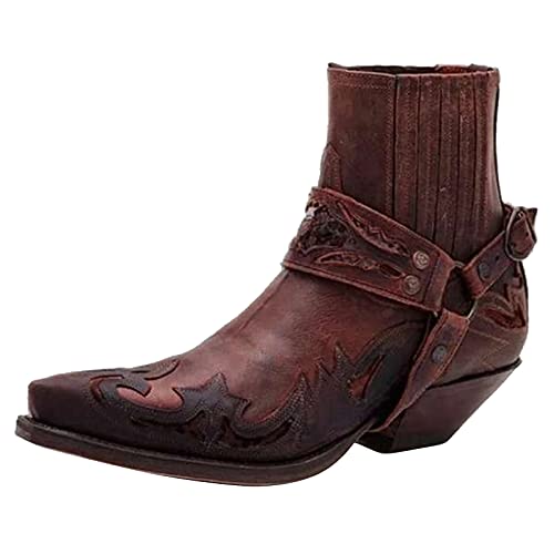 LINLINU Herren Cowboystiefel Anti-Piercing Anti-Smashing Kampfstiefel Klassische High-Top Spitz Freizeitschuhe für Männer Business- und Casual-Outfits Anzug & Jeans Berufsschuhe Herren Stiefeletten von LINLINU