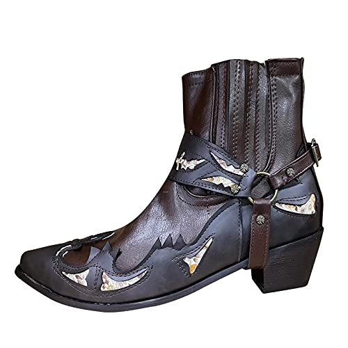 LINLINU Herren Cowboystiefel Anti-Piercing Anti-Smashing Kampfstiefel Klassische High-Top Spitz Freizeitschuhe für Männer Business- und Casual-Outfits Anzug & Jeans Berufsschuhe Herren Stiefeletten von LINLINU