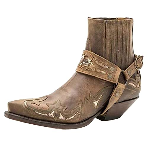 LINLINU Herren Cowboystiefel Anti-Piercing Anti-Smashing Kampfstiefel Klassische High-Top Spitz Freizeitschuhe für Männer Business- und Casual-Outfits Anzug & Jeans Berufsschuhe Herren Stiefeletten von LINLINU