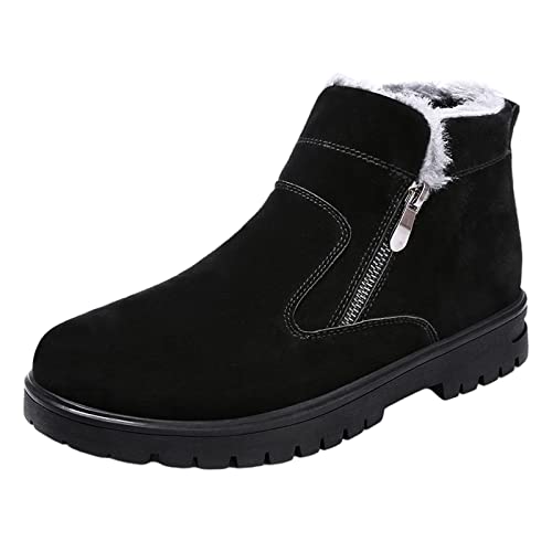 LINLINU Herren Winterschuhe Warm Gefütterte Freizeitschuhe Seitlicher Reißverschluss igh-Top Trekkingschuhe für Männer Outdoor Trekking Wander Sports Hiking Outdoorschuhe Herren Walkingschuhe von LINLINU