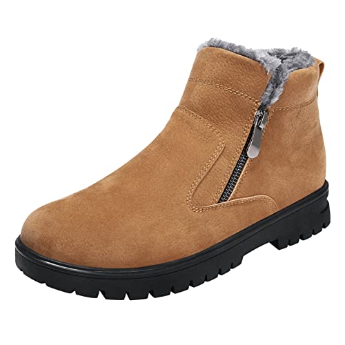 LINLINU Herren Winterschuhe Warm Gefütterte Freizeitschuhe Seitlicher Reißverschluss igh-Top Trekkingschuhe für Männer Outdoor Trekking Wander Sports Hiking Outdoorschuhe Herren Walkingschuhe von LINLINU