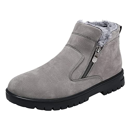 LINLINU Herren Winterschuhe Warm Gefütterte Freizeitschuhe Seitlicher Reißverschluss igh-Top Trekkingschuhe für Männer Outdoor Trekking Wander Sports Hiking Outdoorschuhe Herren Walkingschuhe von LINLINU