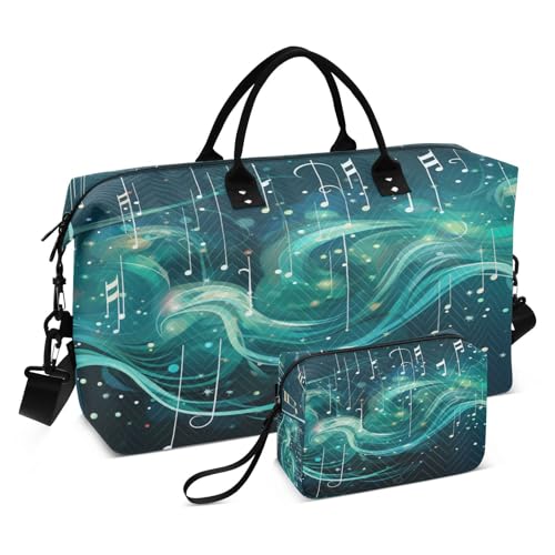 LINNIKEEEE Abstrakte Musiknote Reise-Seesäcke, Sporttasche, Weekender Handtasche mit Kulturbeutel für Damen Mädchen Herren von LINNIKEEEE