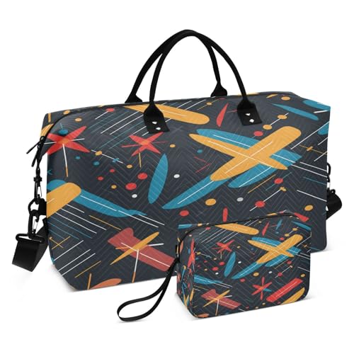 LINNIKEEEE Abstrakte Strichzeichnungen Reise-Seesäcke, Sporttasche, Weekender Handtasche mit Kulturbeutel für Damen Mädchen Herren von LINNIKEEEE