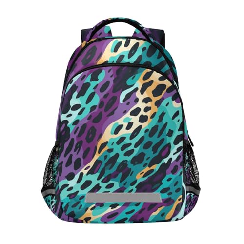 LINNIKEEEE Abstraktes Leopardenmuster Studentenrucksack Kinderrucksack Büchertasche Schülerrucksack Rucksäcke für Jungs Mädchen von LINNIKEEEE