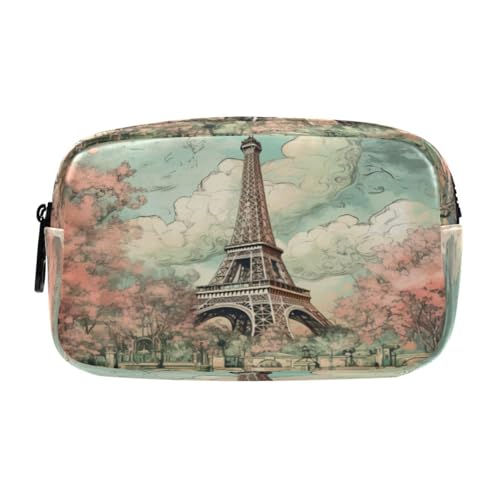 LINNIKEEEE Altmodische Turmkunst Federmäppchen, Kosmetiktasche,Make-Up-Tasche,Studenten-Stiftetui für Mädchen Jungen von LINNIKEEEE
