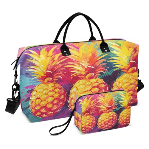 LINNIKEEEE Ananas Kunst Aquarell Reise-Seesäcke, Sporttasche, Weekender Handtasche mit Kulturbeutel für Damen Mädchen Herren LINNIKEEEE Ananas Kunst Aquarell Reise-Seesäcke, Sporttasche, Weekender Handtasche mit Kulturbeutel für Damen Mädchen Herren von LINNIKEEEE