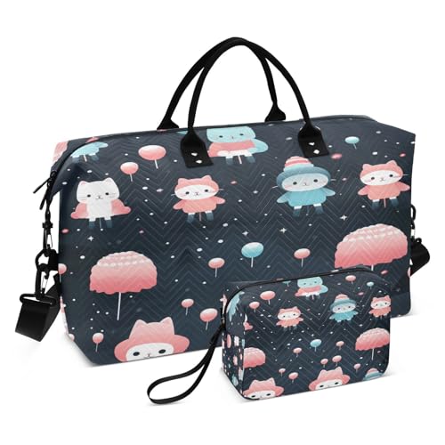 LINNIKEEEE Aquarellbild Süßer Tiger Reise-Seesäcke, Sporttasche, Weekender Handtasche mit Kulturbeutel für Damen Mädchen Herren von LINNIKEEEE