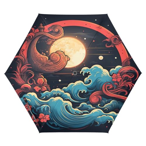 LINNIKEEEE Ausgefallener Aquarellhummer Regenschirm,Winddicht,Automatisch Faltbar,Kompakte Regenschirme,Automatisches Öffnen Schließen für Jungen Mädchen von LINNIKEEEE