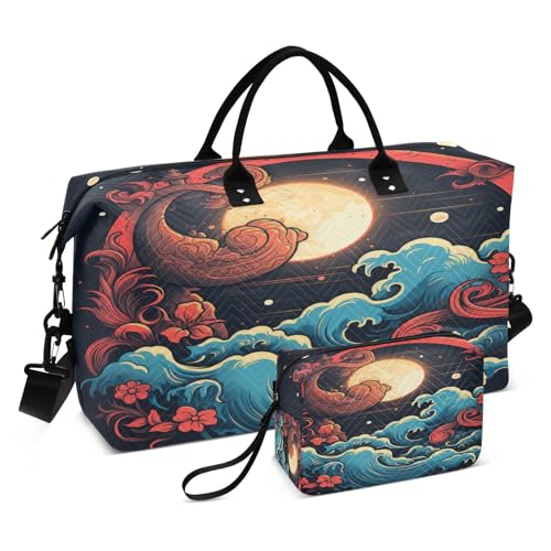 LINNIKEEEE Ausgefallener Aquarellhummer Reise-Seesäcke, Sporttasche, Weekender Handtasche mit Kulturbeutel für Damen Mädchen Herren von LINNIKEEEE