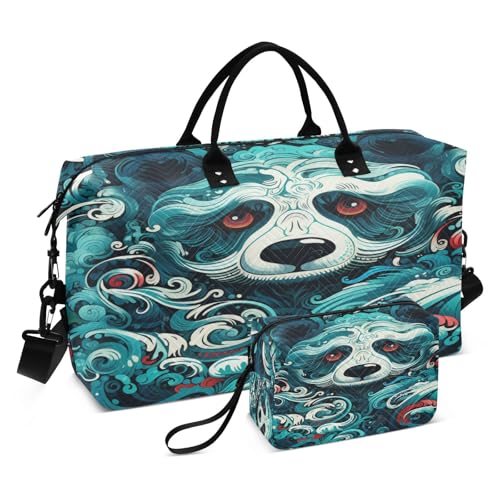 LINNIKEEEE Ausgefallener Aquarellpanda Reise-Seesäcke, Sporttasche, Weekender Handtasche mit Kulturbeutel für Damen Mädchen Herren von LINNIKEEEE
