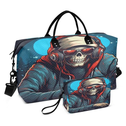 LINNIKEEEE Coole Weihnachtsmusik Dj Reise-Seesäcke, Sporttasche, Weekender Handtasche mit Kulturbeutel für Damen Mädchen Herren von LINNIKEEEE