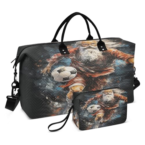 LINNIKEEEE Cooler Weihnachtssport Santa Reise-Seesäcke, Sporttasche, Weekender Handtasche mit Kulturbeutel für Damen Mädchen Herren von LINNIKEEEE