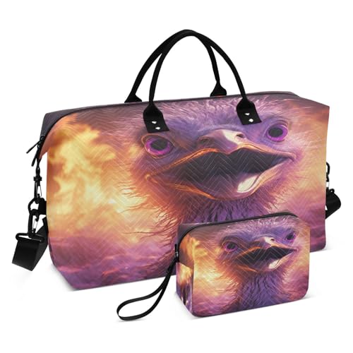 LINNIKEEEE Gefeuert Wütend Strauß Reise-Seesäcke, Sporttasche, Weekender Handtasche mit Kulturbeutel für Damen Mädchen Herren von LINNIKEEEE