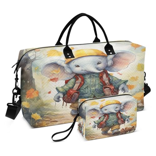 LINNIKEEEE Lustiger Aquarellhund Reise-Seesäcke, Sporttasche, Weekender Handtasche mit Kulturbeutel für Damen Mädchen Herren von LINNIKEEEE