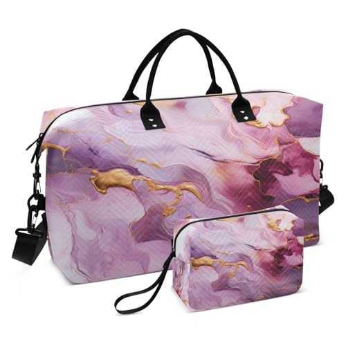 LINNIKEEEE Marmor Rosa Kunst Reise-Seesäcke, Sporttasche, Weekender Handtasche mit Kulturbeutel für Damen Mädchen Herren von LINNIKEEEE