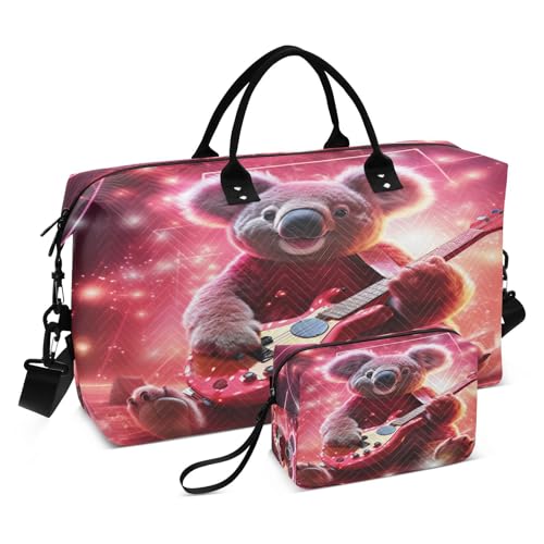 LINNIKEEEE Rotes Schickes Leichtes Pferd Reise-Seesäcke, Sporttasche, Weekender Handtasche mit Kulturbeutel für Damen Mädchen Herren von LINNIKEEEE