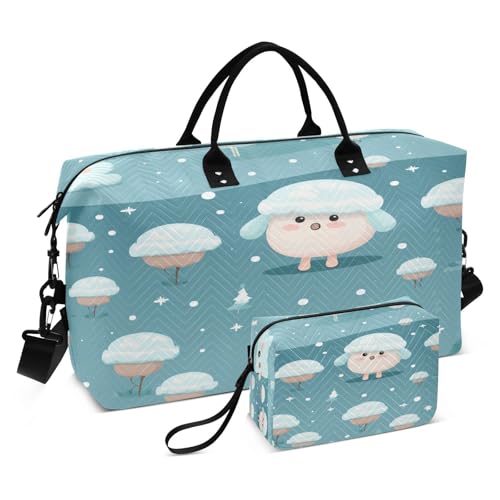 LINNIKEEEE Sich Wiederholendes Muster Süßes Pferd Reise-Seesäcke, Sporttasche, Weekender Handtasche mit Kulturbeutel für Damen Mädchen Herren von LINNIKEEEE