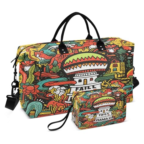 LINNIKEEEE Süße Gekritzel Leguane Reise-Seesäcke, Sporttasche, Weekender Handtasche mit Kulturbeutel für Damen Mädchen Herren von LINNIKEEEE