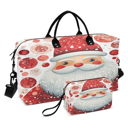 LINNIKEEEE Süße Weihnachtsmänner Weihnachten Reise-Seesäcke, Sporttasche, Weekender Handtasche mit Kulturbeutel für Damen Mädchen Herren von LINNIKEEEE