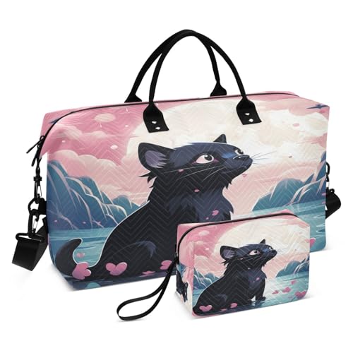 LINNIKEEEE Süßer Lustiger Cartoon Tasmanier Reise-Seesäcke, Sporttasche, Weekender Handtasche mit Kulturbeutel für Damen Mädchen Herren von LINNIKEEEE