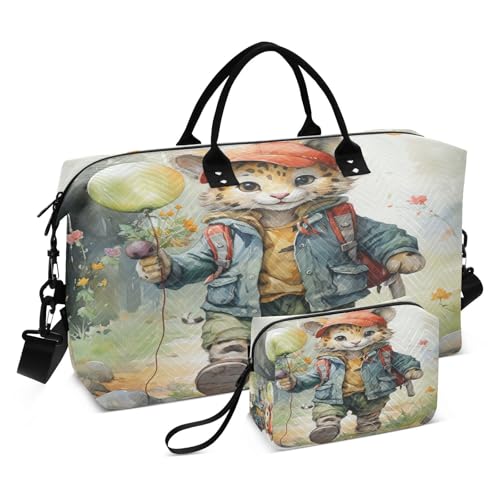 LINNIKEEEE Verschneiter Aquarellpinguin Reise-Seesäcke, Sporttasche, Weekender Handtasche mit Kulturbeutel für Damen Mädchen Herren von LINNIKEEEE