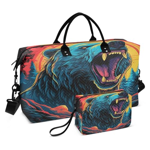 LINNIKEEEE Weltkarte Kunstwerk Reise-Seesäcke, Sporttasche, Weekender Handtasche mit Kulturbeutel für Damen Mädchen Herren von LINNIKEEEE