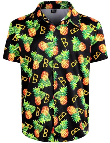 LINOCOUTON Lässige Hawaii-Hemden für Herren, kurzärmelig, Button-Down, gelb, Mittel von LINOCOUTON