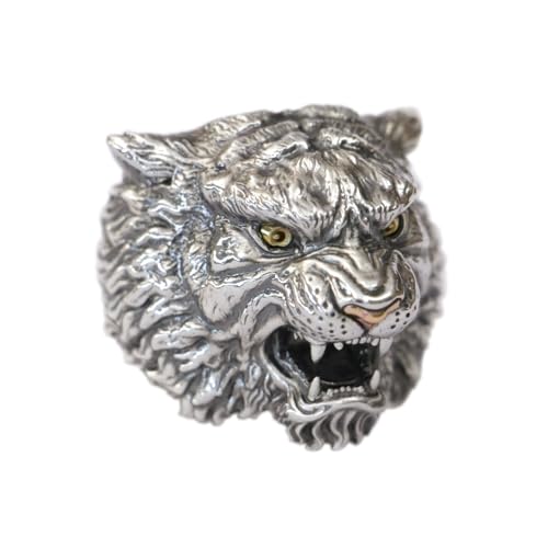 Messingaugen, Kupfernase 925 Sterling Silber Tiger Ring Punk Schmuck TA433 US Größe 8~15 (US 13 (69.7mm)) von LINSION