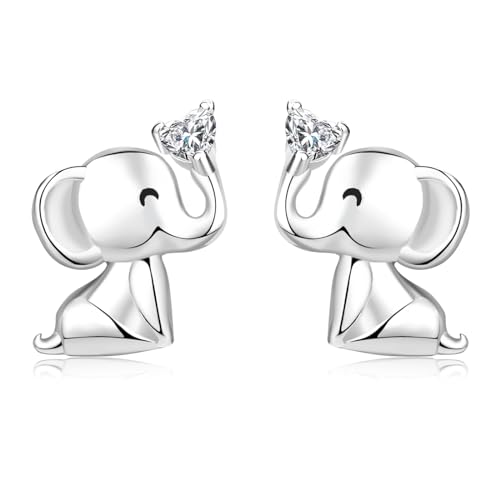 Elefanten Ohrringe für Mädchen 925 Sterling Silber Hypoallergen Niedliche Tierohrstecker Weihnachtsschmuckgeschenke für Mädchen, Teenager und Töchter Elefanten Ohrringe für Mädchen 925 Sterling Silber Hypoallergen Niedliche Tierohrstecker Weihnachtsschmuckgeschenke für Mädchen, Teenager und Töchter von LINSTER
