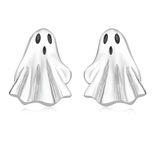 Geister Ohrringe für Damen 925 Sterling Silber Zirkonia Halloween Boo Geist Ohrstecker Halloween Party Schmuck Kürbis mit lächelndem Gesicht für Damen, Mädchen, Teenager Geister Ohrringe für Damen 925 Sterling Silber Zirkonia Halloween Boo Geist Ohrstecker Halloween Party Schmuck Kürbis mit lächelndem Gesicht für Damen, Mädchen, Teenager von LINSTER