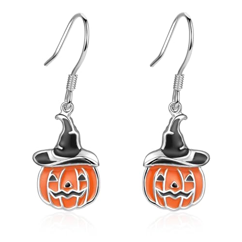 Kürbis Ohrringe für Damen 925 Sterling Silber Halloween Party Magischer Hut Kürbis Ohrhänger Seltsame Hexe Halloween Ohrringe Geschenk für Frauen Kürbis Ohrringe für Damen 925 Sterling Silber Halloween Party Magischer Hut Kürbis Ohrhänger Seltsame Hexe Halloween Ohrringe Geschenk für Frauen von LINSTER