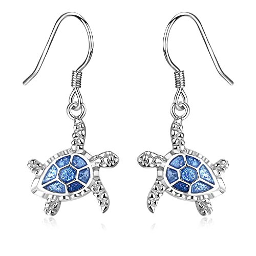 LINSTER Sterling Silber Meeresschildkröte Ohrringe Damen S925 Sterlingsilber Tier Ohrringe Strand Schmuck Geschenke für Frauen Mädchen von LINSTER