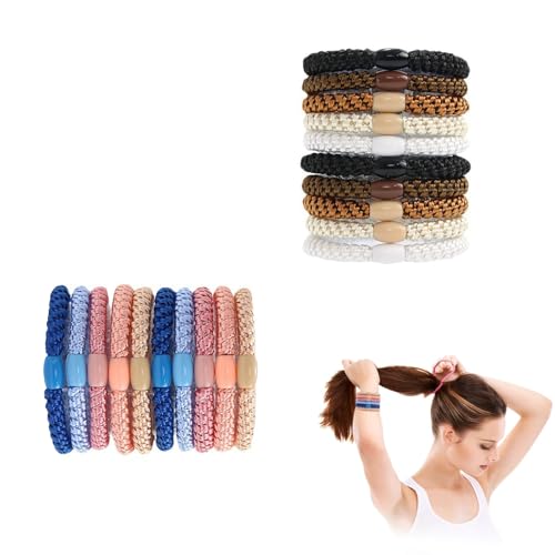 LINTRA Haargummi Set, 20 Stück Zopfgummis Mädchen, Modisch Haargummi Bunt, Elastischer Strick Scrunchie, Geeignet für Frauen und Mädchen von LINTRA