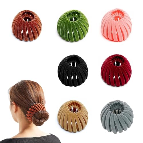 LINTRA Vogelnest Haarspangen Set, 7 Stück Vogelnest Haarspangen, Haarklammern für Damen, mit Rutschfester Konstruktion, für Feines Haar, Dünnes Haar und Dichtes Haar von LINTRA