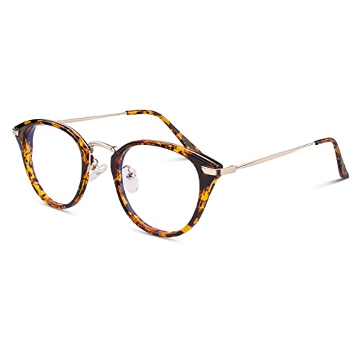 LINVO Brille Ohne Sehstärke für Damen Herren TR90 Rahmen Retro Mode Rund Klare Linse Fake Brille Dekobrille von LINVO