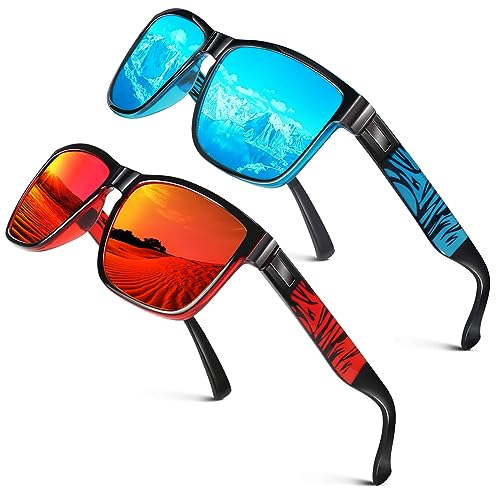 LINVO Polarisiert Sonnenbrille Herren Damen Verspiegelt Klassisch Sportbrille UV400 Schutz Fahren Angeln CAT 3 CE von LINVO